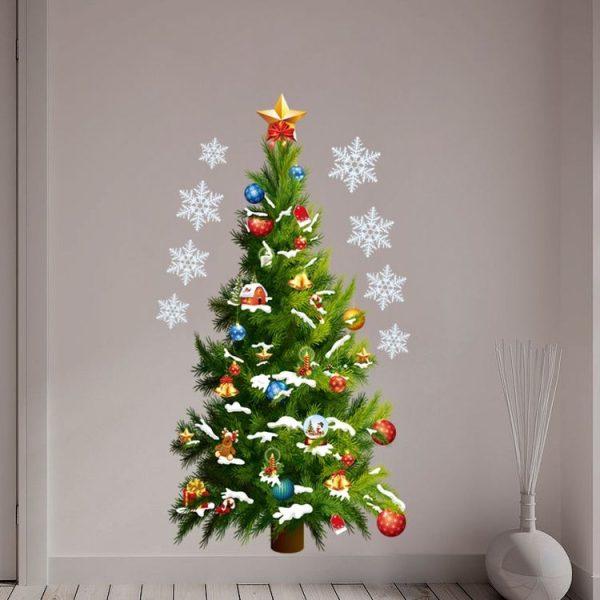 Christmas Trees Stars Living Room Window Glass Door Removable Christmas Wall Sticker Decoration - Image 3