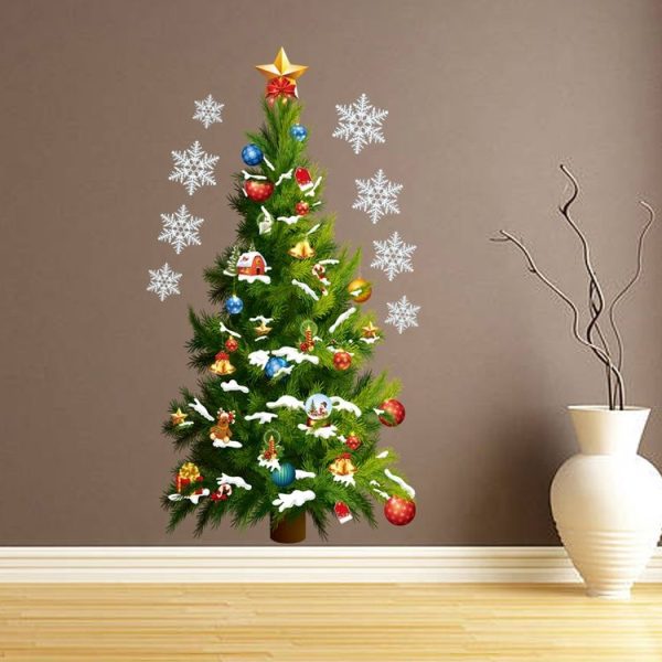 Christmas Trees Stars Living Room Window Glass Door Removable Christmas Wall Sticker Decoration - Image 4