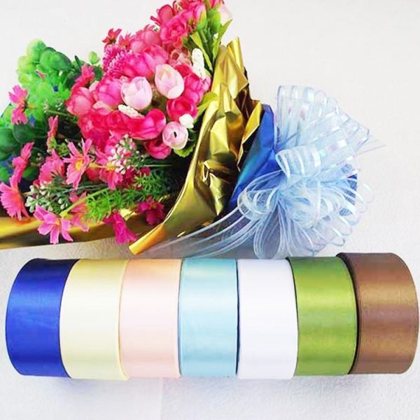 Pure Color DIY Manual Bowknot Gift Bouquet Ribbons Flowers Packaging Ribands, Size: 4.0cm*20m, Random Color Delivery - Image 8
