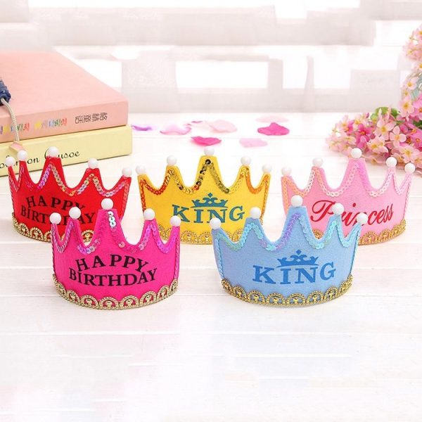 Exquisite Non-woven Fabric Children Birthday Party LED Luminous Hairband Decorative Hat, Size: 12*10.5cm, Random Color Delivery - Image 2