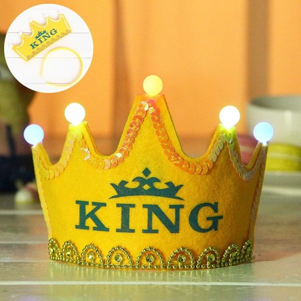 Exquisite Non-woven Fabric Children Birthday Party LED Luminous Hairband Decorative Hat, Size: 12*10.5cm, Random Color Delivery - Image 4
