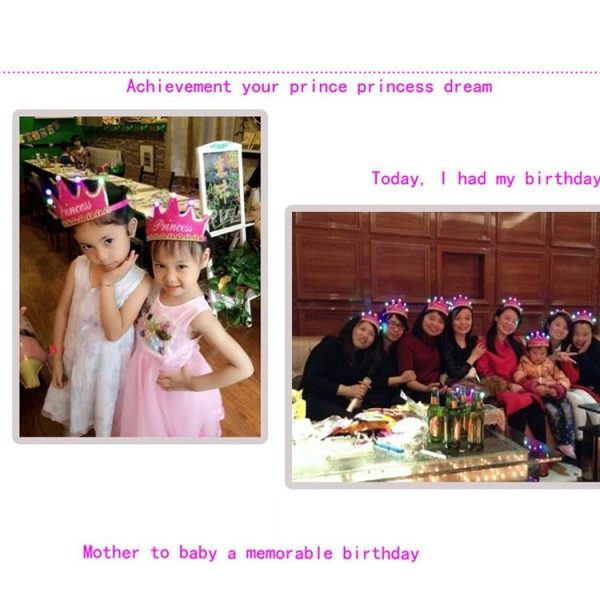 Exquisite Non-woven Fabric Children Birthday Party LED Luminous Hairband Decorative Hat, Size: 12*10.5cm, Random Color Delivery - Image 7
