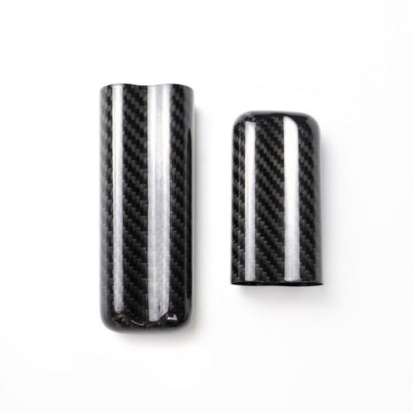 RRX CARBON 2 Tubes Portable Carbon Fiber Tobacco Box Cigar Travel Case (Black) - Image 4