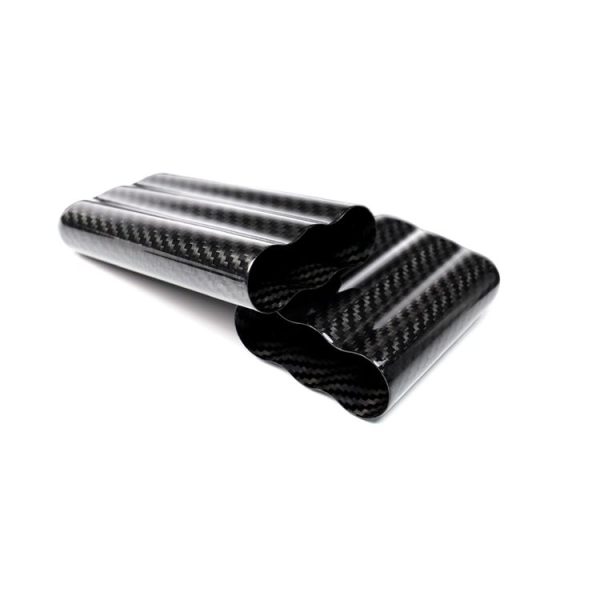 RRX CARBON 3 Tubes Portable Carbon Fiber Tobacco Box Cigar Travel Case (Black) - Image 3