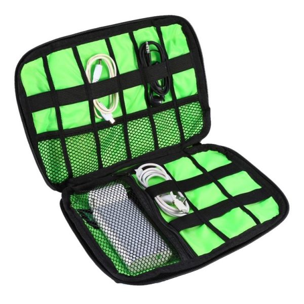 Portable Travel Organizer Storage Collection Bag Case Pouch Digital Gadget Electronic Accessories, Size: 25.7*18.5*1.2cm (Blue) - Image 3