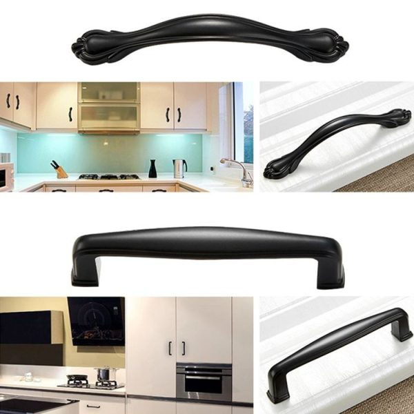 10 PCS 1052C-64 Simple Cabinet Door Handle Drawer Wardrobe Zinc Alloy Handle (Black) - Image 5