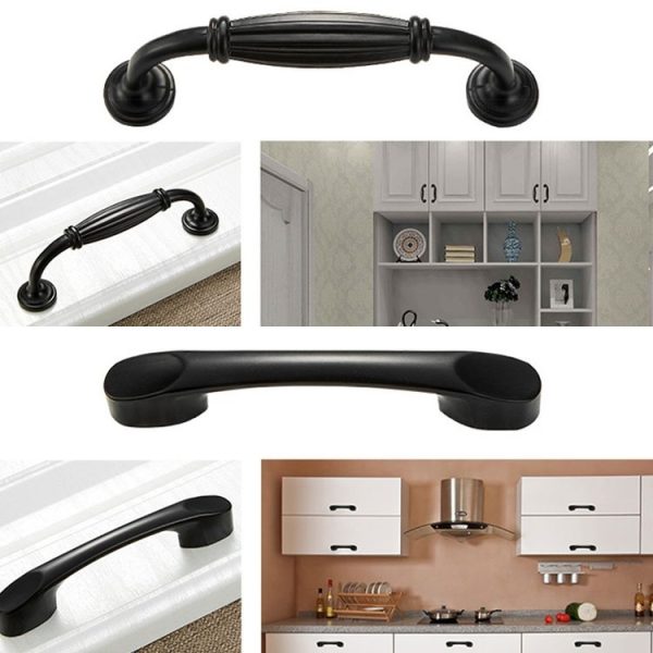 10 PCS 1052C-64 Simple Cabinet Door Handle Drawer Wardrobe Zinc Alloy Handle (Black) - Image 6