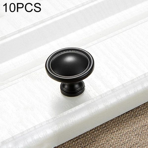 10 PCS 4121 Simple Cabinet Door Handle Drawer Wardrobe Zinc Alloy Handle (Black)