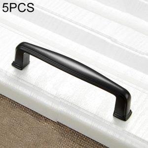 5 PCS 6227-96 Simple Cabinet Door Handle Drawer Wardrobe Zinc Alloy Handle (Black)