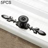 5 PCS 6037-121 Simple Cabinet Door Handle Drawer Wardrobe Zinc Alloy Handle (Black)