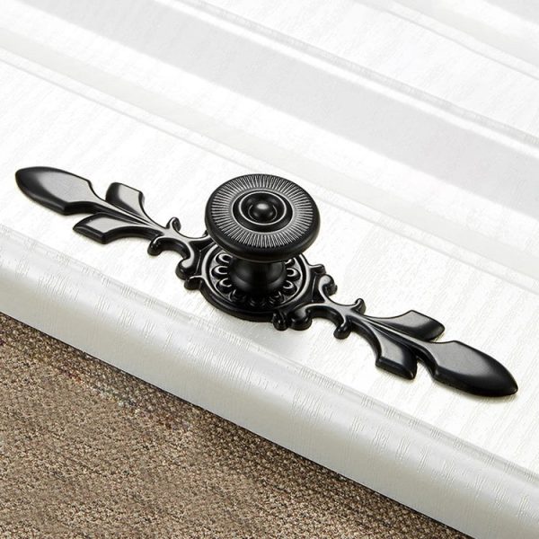 5 PCS 6037-121 Simple Cabinet Door Handle Drawer Wardrobe Zinc Alloy Handle (Black) - Image 2