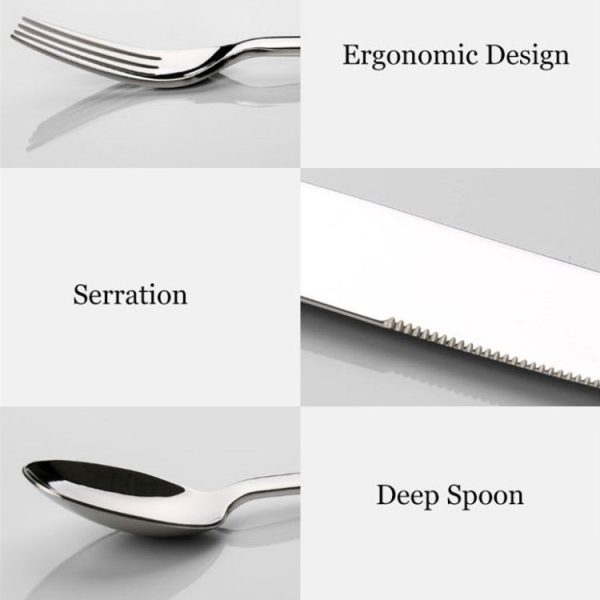 3 in 1 Original Xiaomi Youpin Huohou Stainless Steel Cutlery Knives Forks Spoons Tableware Set - Image 5