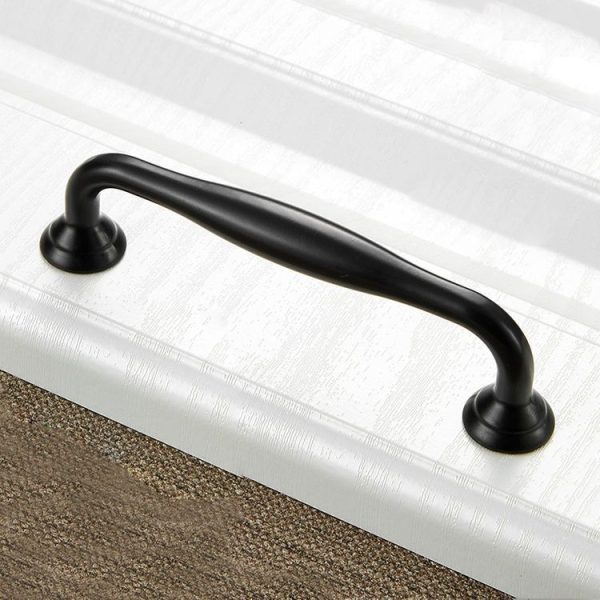 6291A-96 Simple Cabinet Door Handle Drawer Wardrobe Zinc Alloy Handle (Black) - Image 2