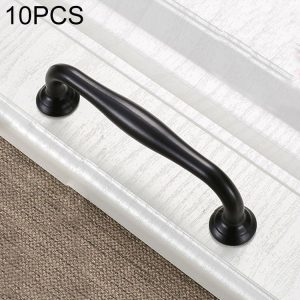 10 PCS 6291C-96 Simple Cabinet Door Handle Drawer Wardrobe Zinc Alloy Handle (Black)
