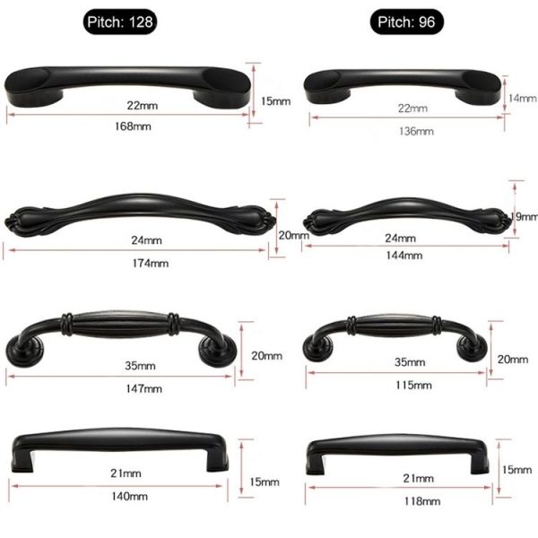 10 PCS 6064C-96 Simple Cabinet Door Handle Drawer Wardrobe Handle (Black) - Image 3