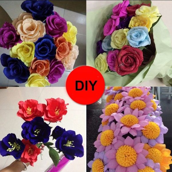 10 PCS Flowers Packaging Paper DIY Handmade Paper, Random Color Delivery - Image 9