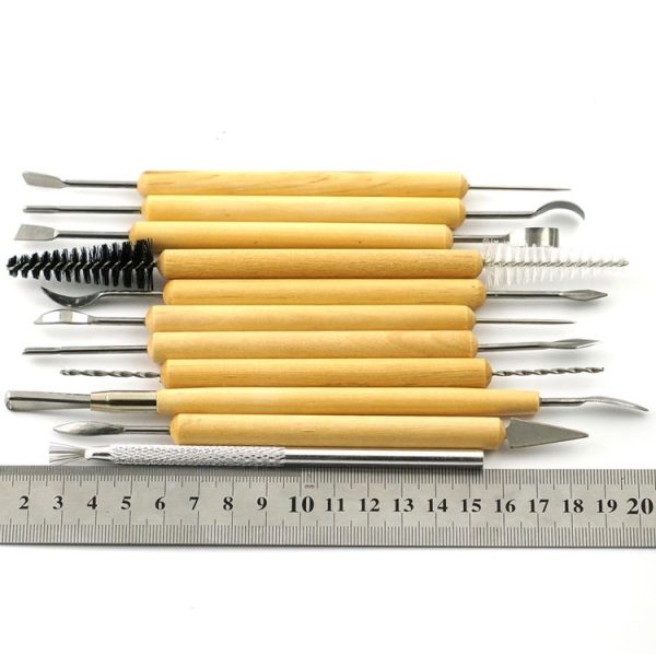 11 in 1 Wooden DIY Clay Cutter Pottery Clay Sculpture Utility Knife Set - Image 3