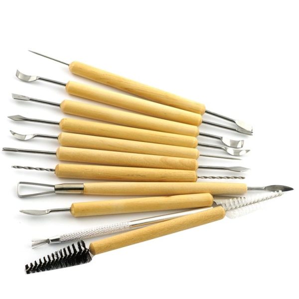 11 in 1 Wooden DIY Clay Cutter Pottery Clay Sculpture Utility Knife Set - Image 4