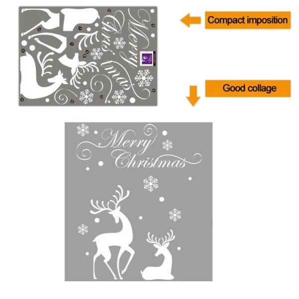 White Snow Reindeer Window Glass Door Removable Christmas Wall Sticker Decoration - Image 4