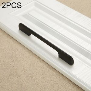 2 PCS 2049-288 Drawer Cabinet Door Aluminum Alloy Handle Straight Door Handle (Black)