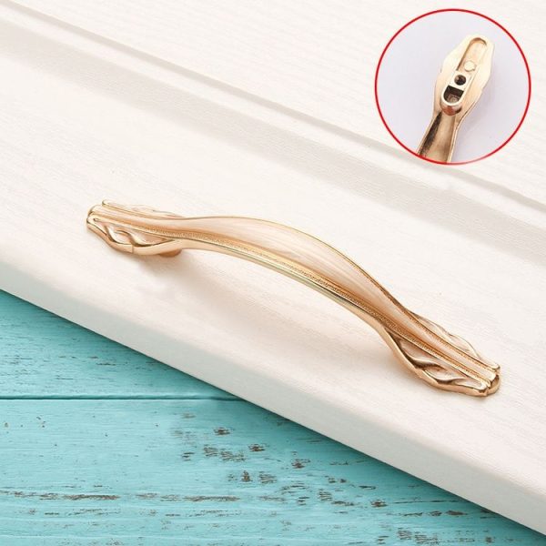 5 PCS 6521-96 Luxury Amber Cabinet Handle (White) - Image 2