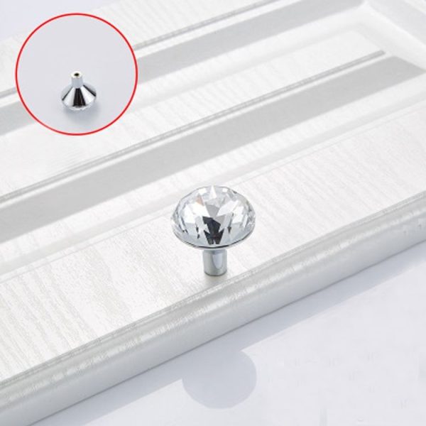 5 PCS 8102 Single Hole Diamond Cabinet Coffee Table Wine Cabinet Door Glass Ball Handle - Image 2