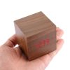 Wood Clock Desk Table LED Digital Display Alarm Clock with Time & Date & Temperature Display (Brown) - Image 5