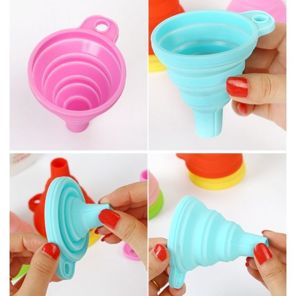 Mini Silicone Foldable Telescopic Funnel Random Color Delivery - Image 4
