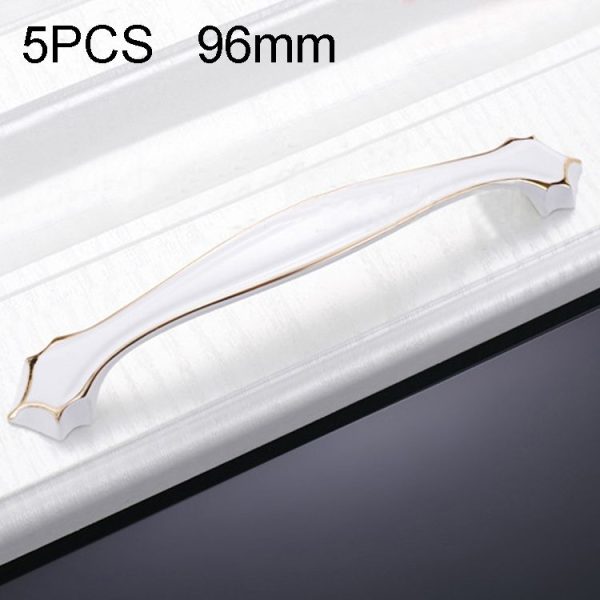 5 PCS 6599-96 Cabinet Wardrobe Drawer Zinc Alloy Handle (White)
