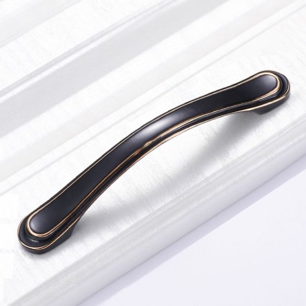 5 PCS 6612-128 Cabinet Wardrobe Drawer Zinc Alloy Handle (Black) - Image 2