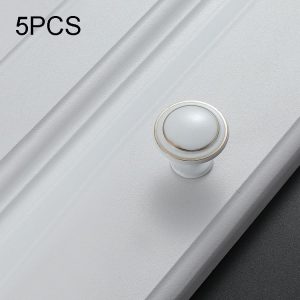 5 PCS 4003 Cabinet Wardrobe Drawer Zinc Alloy Handle (White)