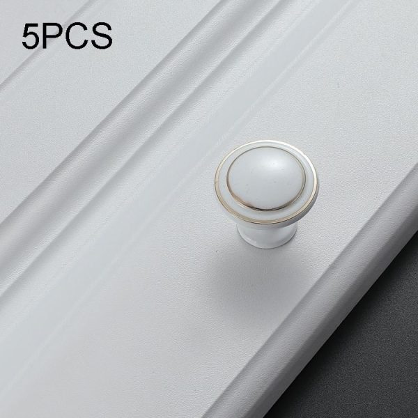 5 PCS 4003 Cabinet Wardrobe Drawer Zinc Alloy Handle (White)