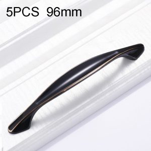 5 PCS 6597-96 Cabinet Wardrobe Drawer Zinc Alloy Handle (Black)