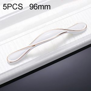 5 PCS 6582-96 Cabinet Wardrobe Drawer Zinc Alloy Handle (White)