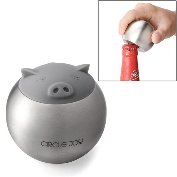 Original Xiaomi Youpin Circle Joy Creative Pig Shaped Bottle Opener (Silver)