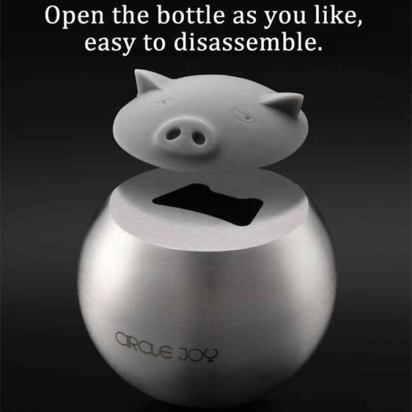 Original Xiaomi Youpin Circle Joy Creative Pig Shaped Bottle Opener (Silver) - Image 12