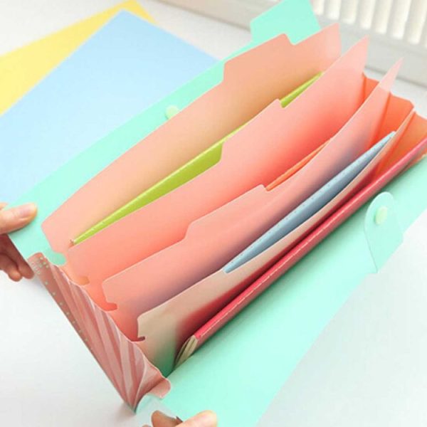 Candy Color Document Bag Multilayer 5 Into the Folder, Random Color Delivery - Image 3