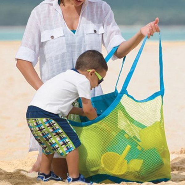 Portable Mesh Children Beach Dredging Tools Toy Quick Storage Bag Handbag - Image 6