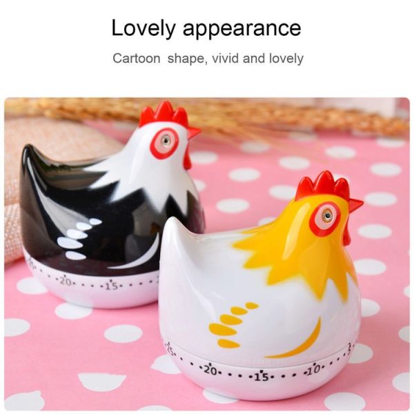 Chicken Shape 60 Minutes Mechanical Kitchen Cooking Count Down Alarm Timer Home Decorating Gadget, Random Color Delivery - Image 6
