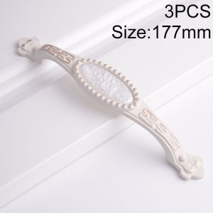 3 PCS 5009-128 Gold Silver Jade Cabinet Drawer Handle (White)