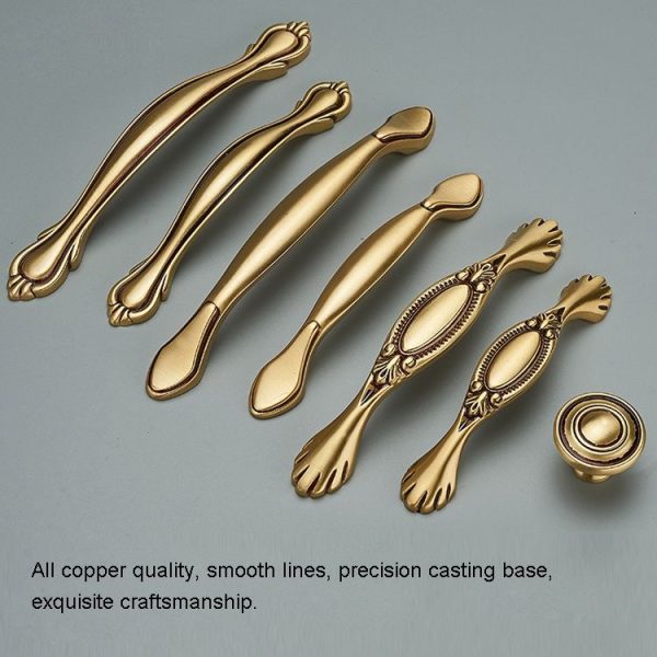 1020 Pure Copper Solid Thickening Cabinet Wardrobe Handle - Image 4