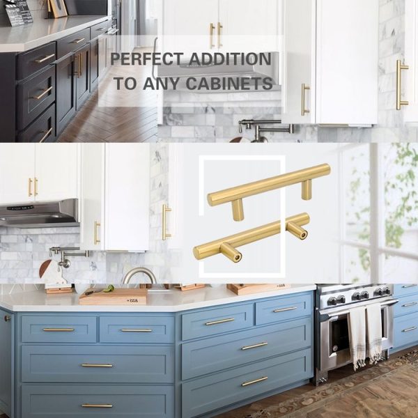 2 PCS 9001A-192 Simple Furniture Cabinet Handle Aluminum Profile Round Handle (Gold) - Image 6