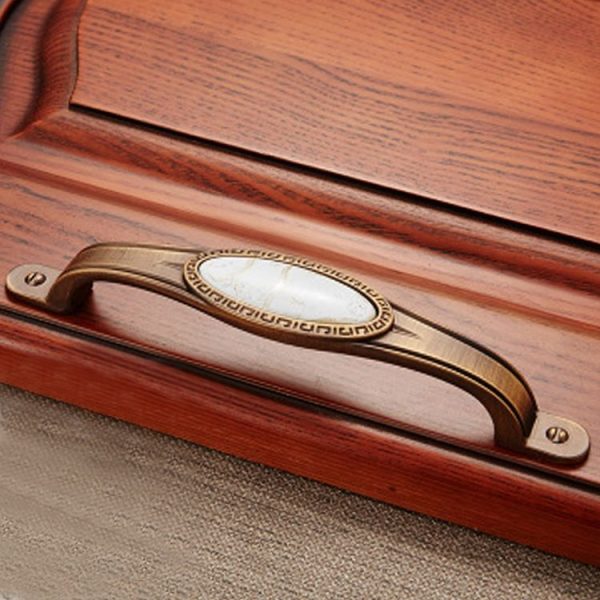 3 PCS 5008-128 Cabinet Zinc Alloy Retro Handle Coffee Cat Eye Handle (Coffee Marble) - Image 2