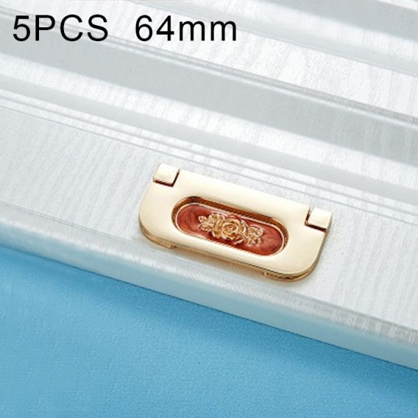 5 PCS 6530-64 Simple European Furniture Drawer Hidden Buckle Handle (Red Amber)