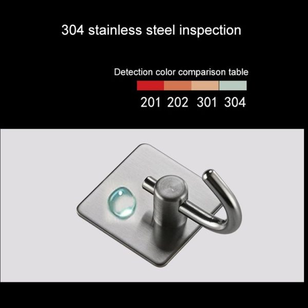 MYD-1037 304 Stainless Steel Sticky Hook Kitchen Bathroom Multi-functional Hole Free Wall Mount Holder - Image 5