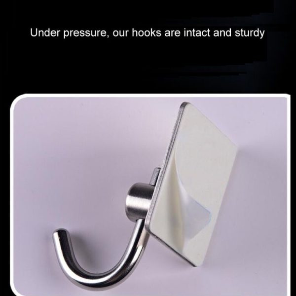 MYD-1036 304 Stainless Steel Sticky Hook Kitchen Bathroom Multi-functional Hole Free Wall Mount Holder - Image 6