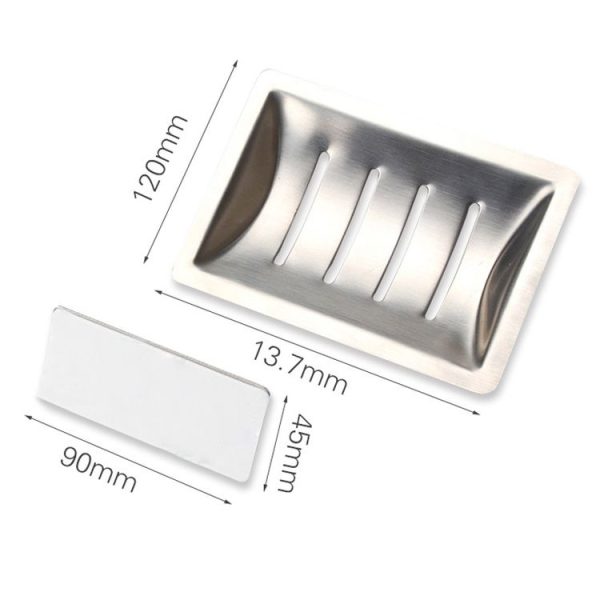 Stainless Steel Soap Holder Bathroom Non-perforated Storage Rack - Image 4