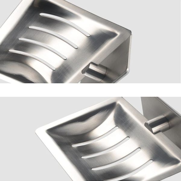 Stainless Steel Soap Holder Bathroom Non-perforated Storage Rack - Image 5