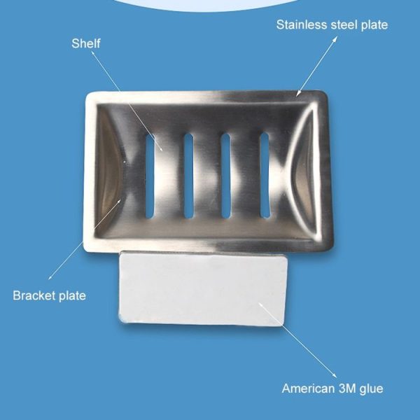Stainless Steel Soap Holder Bathroom Non-perforated Storage Rack - Image 6