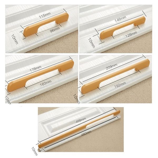 2049-500 Drawer Cabinet Door Aluminum Alloy Handle Straight Door Handle (Black) - Image 3